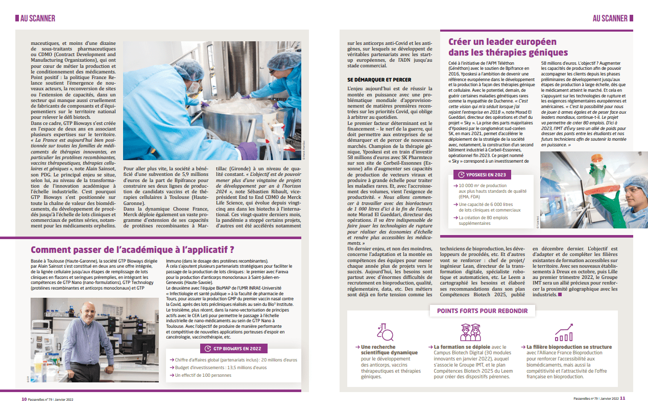 GTP Bioways CDMO - Passerelles Groupe IMT n°79